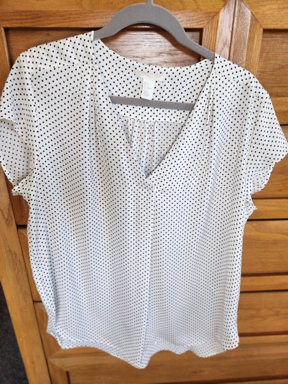 H&M Black Polka Dot Womens Top Size 12 (L)